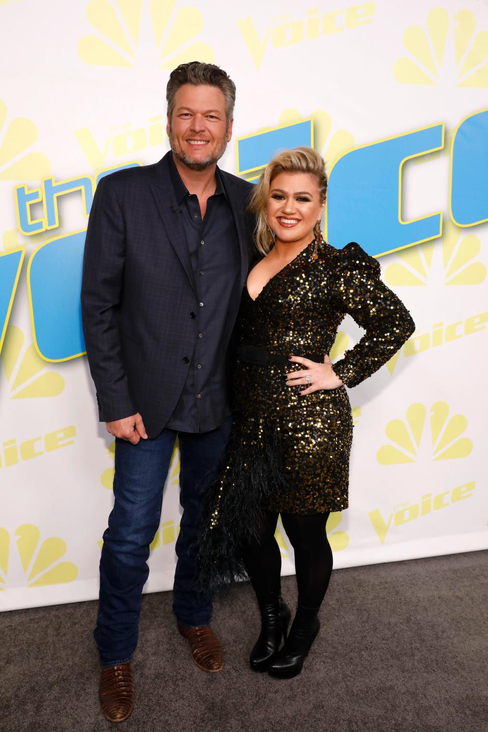 Blake Shelton and Kelly Clarkson, judges on "The Voice"