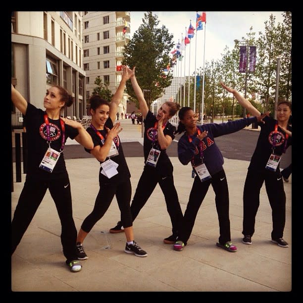 @aly_raisman @McKaylaMaroney: Channeling our inner Bolt.. #Usain where you at??