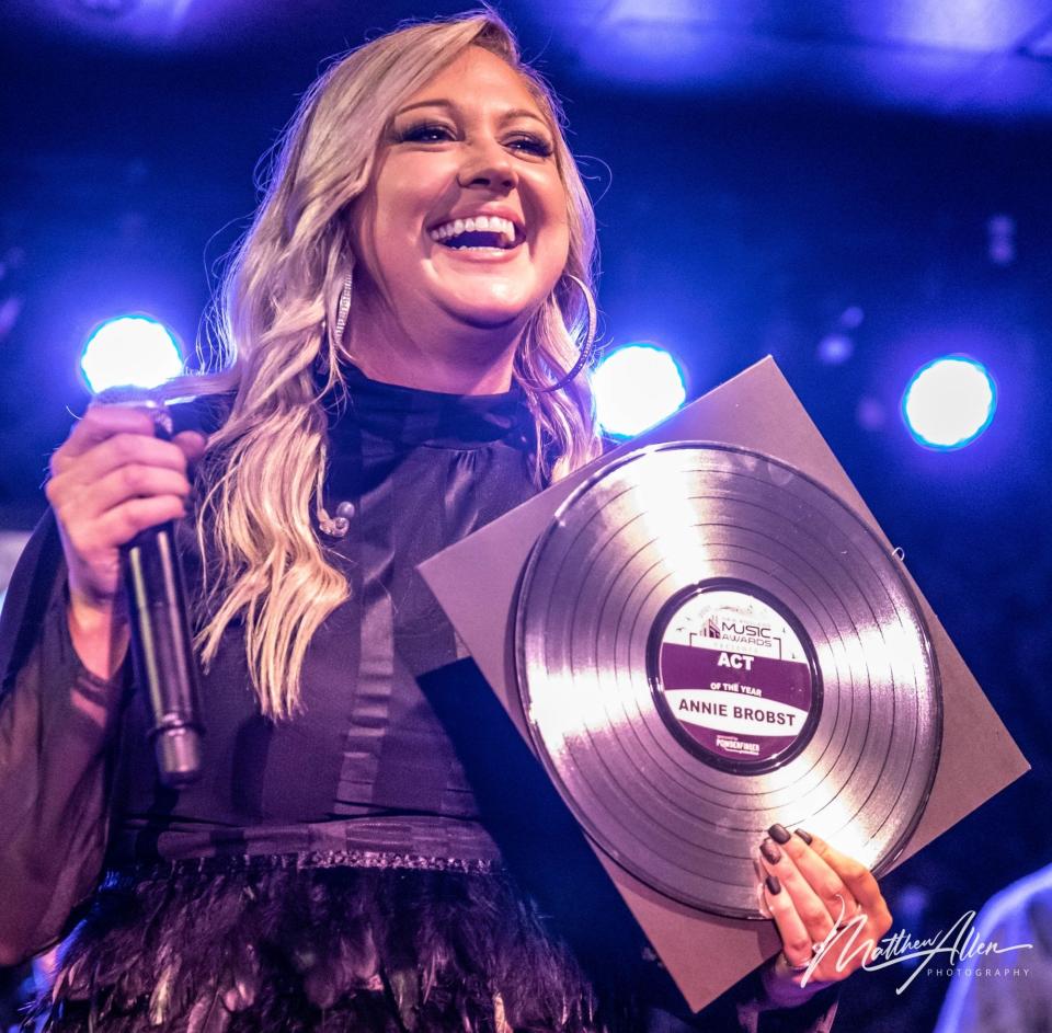 Annie Brobst took home three trophies at the New England Music Awards.