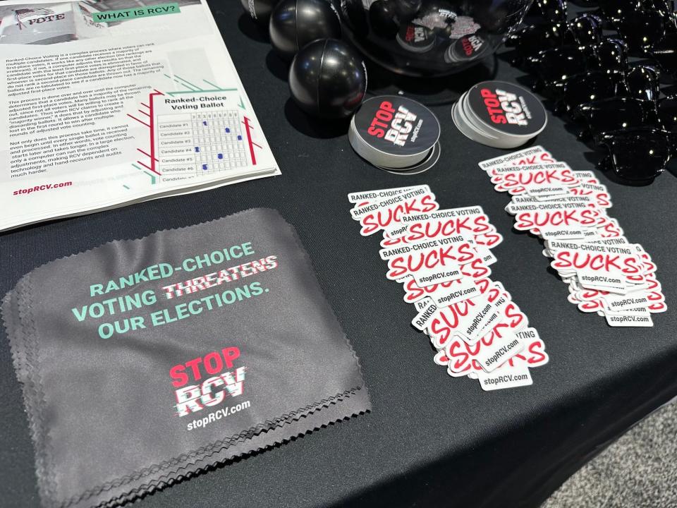 A group called "StopRCV" also had a table at CPAC this year.