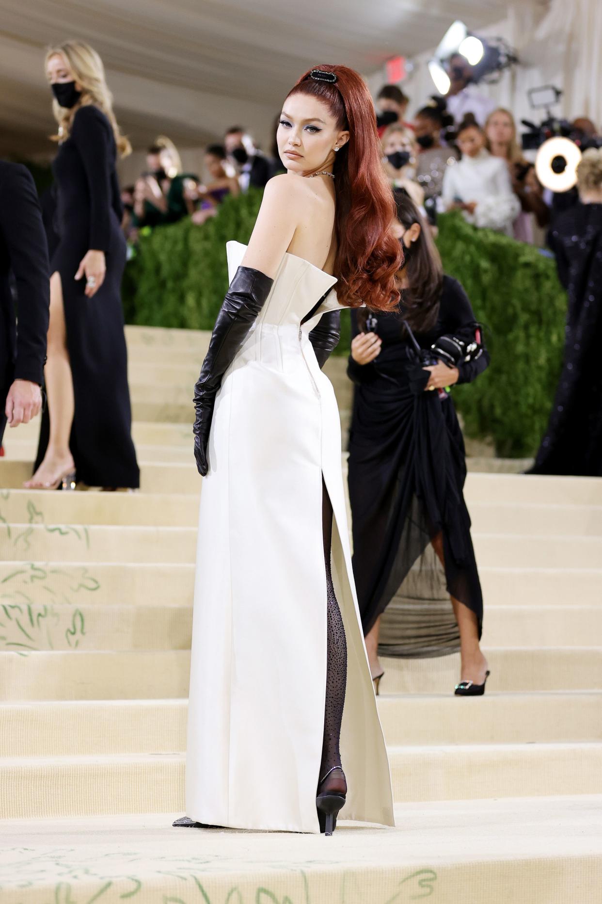 Gigi Hadid attends The 2021 Met Gala Celebrating In America: A Lexicon Of Fashion at Metropolitan Museum of Art on Sept. 13, 2021 in New York.