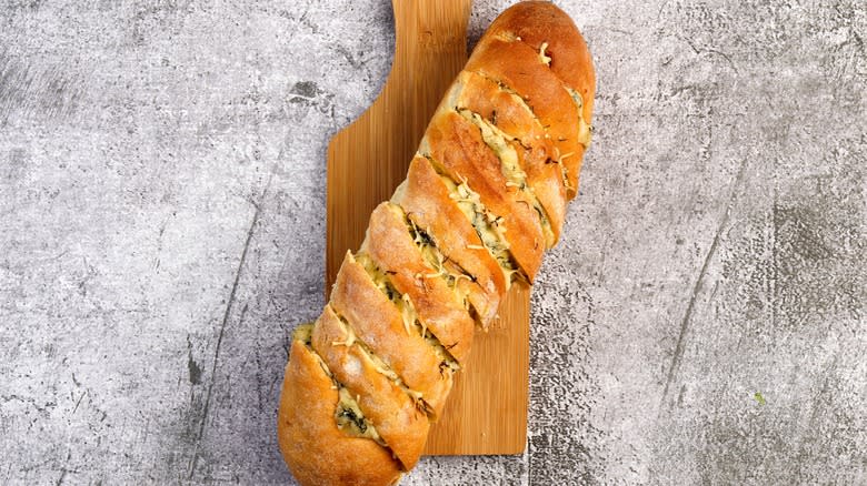 Garlic bread baguette with cheese