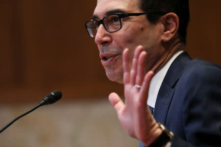 U.S. Treasury Secretary Steven Mnuchin testifies before a Senate Appropriations subcommittee on Capitol Hill in Washington, U.S. May 15, 2019. REUTERS/Jonathan Ernst