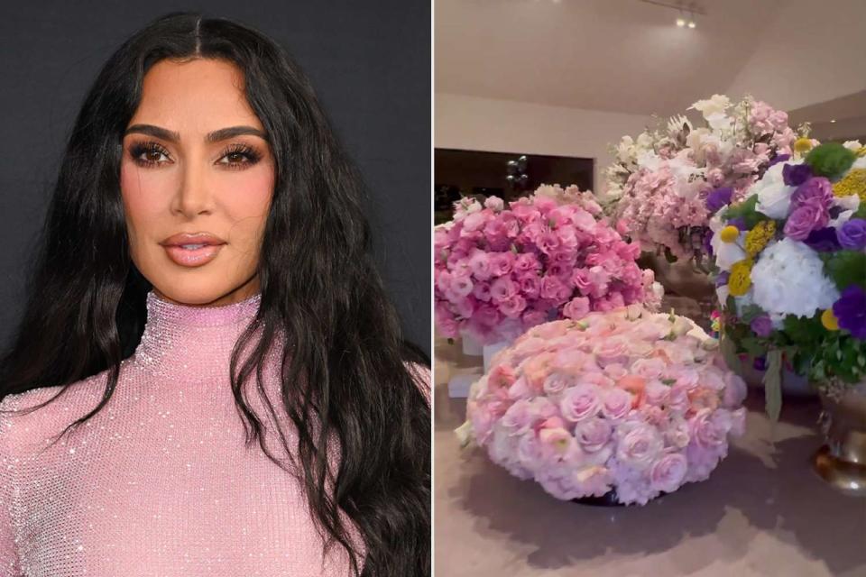 <p>Kim Kardashian Instagram</p> Kim Kardashian was sent a huge number of birthday bouquets 