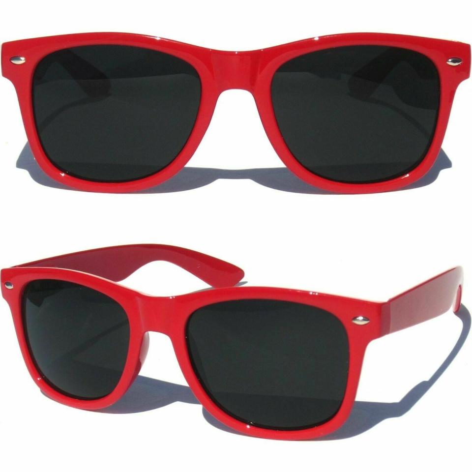 Red wayfarer glasses