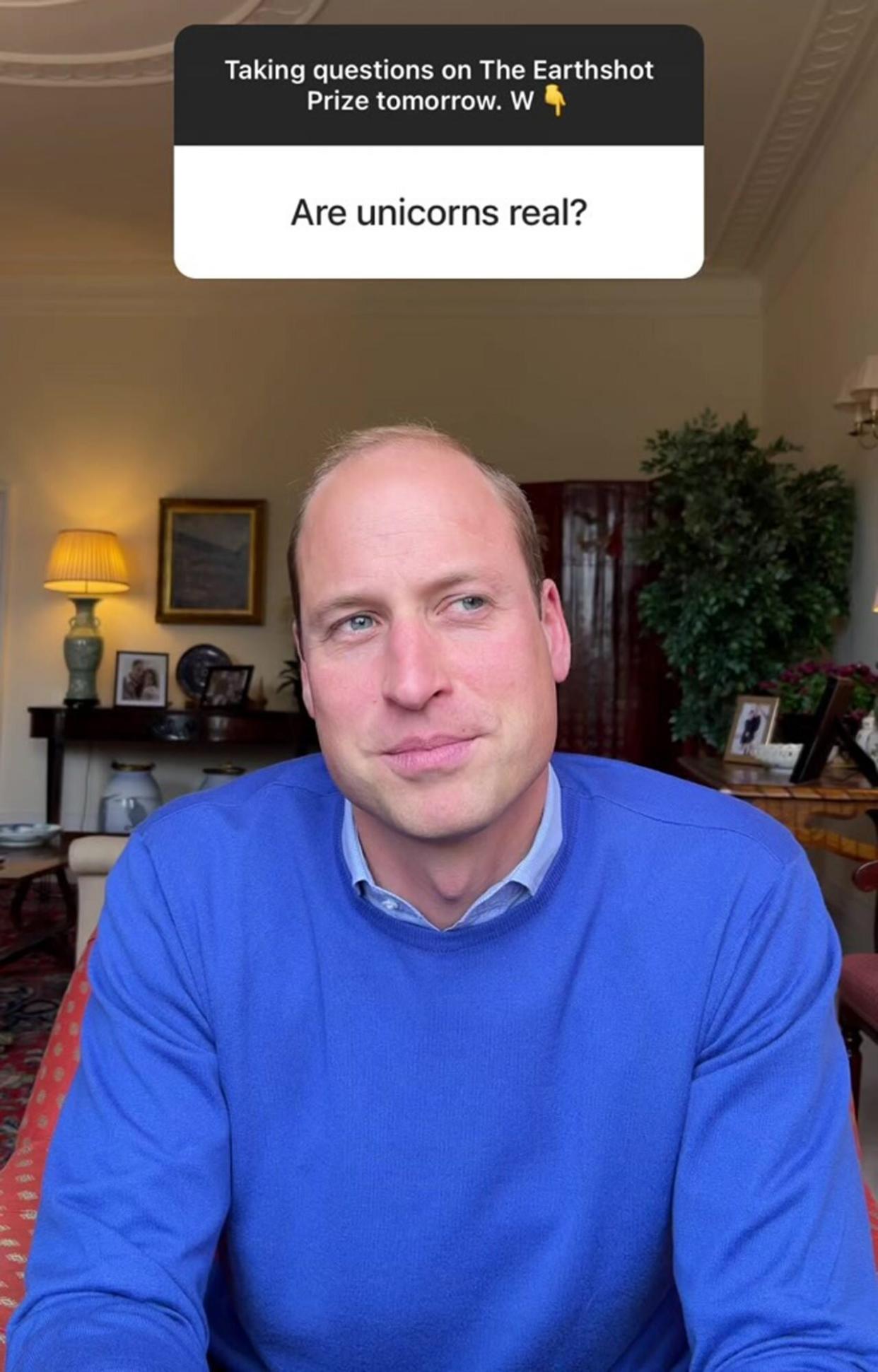 Prince William's First Instagram Q&amp;A — All the Highlights, Including His Answer to If Unicorns Are Real