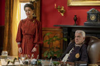 This image released by Netflix shows Teuila Blakely and Paul Norell in a scene from "The Royal Treatment." (Kirsty Griffin/Netflix via AP)