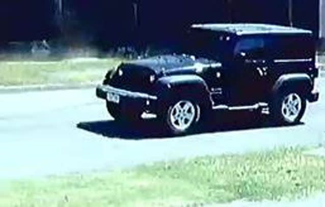 Police said this black Jeep Wrangler was used as a getaway car after the men ditched the Audi. Source: Victoria Police