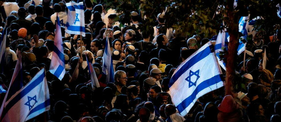 Ce jeudi, les Israéliens descendent de nouveau dans les rues pour protester contre la réforme de la justice.  - Credit:MOSTAFA ALKHAROUF / ANADOLU AGENCY / Anadolu Agency via AFP