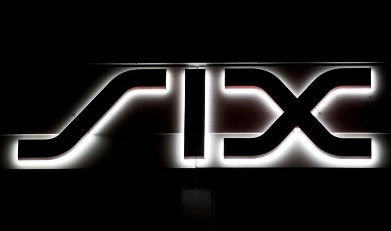 FILE PHOTO: FILE PHOTO: A logo is seen at the seat of Swiss stock exchange operator SIX Group in Zurich