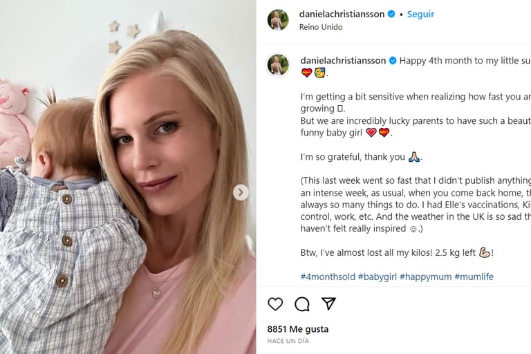 El sentido mensaje de Daniela Christiansson a su hija Elle