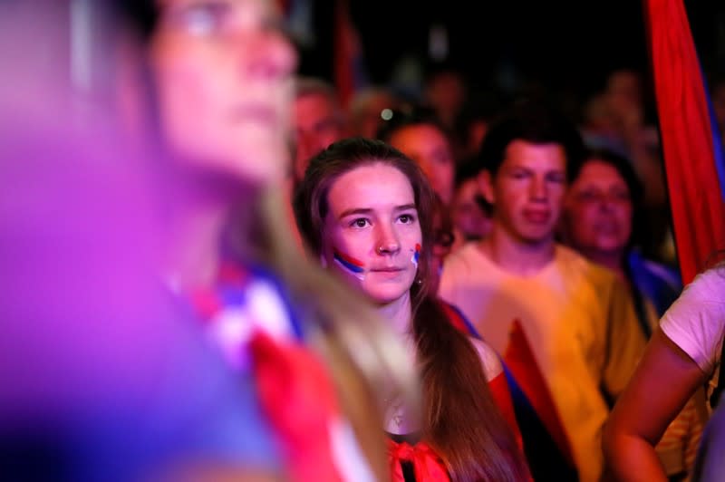 Uruguayan presidential candidate Daniel Martinez from the ruling party Frente Amplio attends a campaign closing rally in Florida