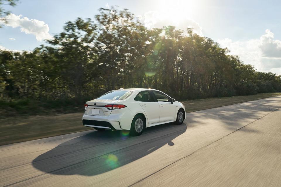 <p>Like the Prius, the Corolla has a combined output of 121 horsepower, and like the Prius, the Corolla is front-wheel drive.</p>