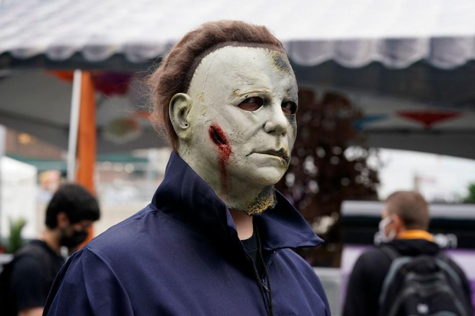 Ist denn heut schon "Halloween": Der Messermann Mike Meyers geht um. (Bild: TIMOTHY A. CLARY/AFP via Getty Images)