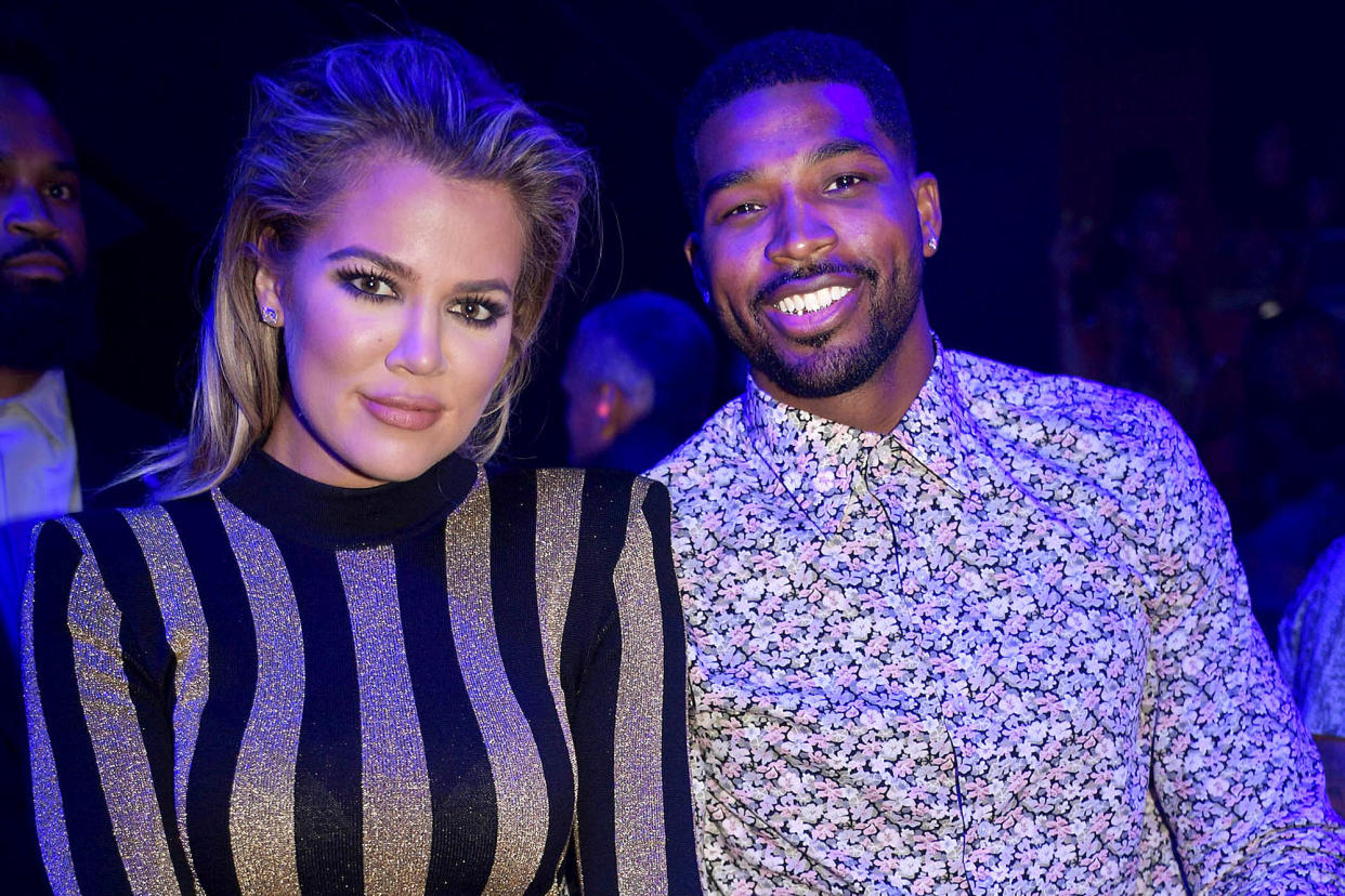 Khloe Kardashian and Tristan Thompson in Miami, Sept. 18, 2016. (Photo: Getty Images)
