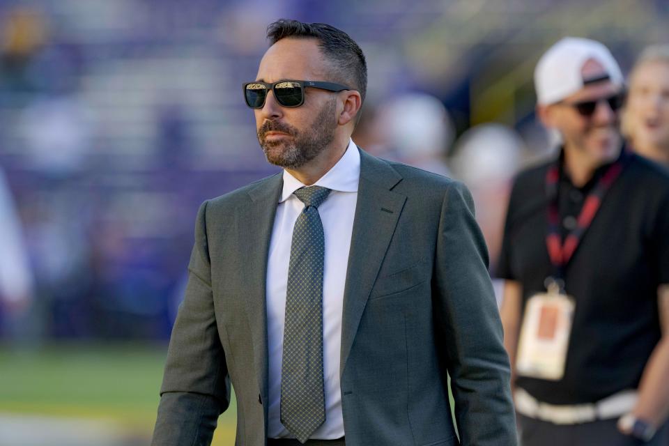 Joe Tessitore during a college football game between LSU and Auburn in Baton Rouge, Louisiana, on October 14, 2023.