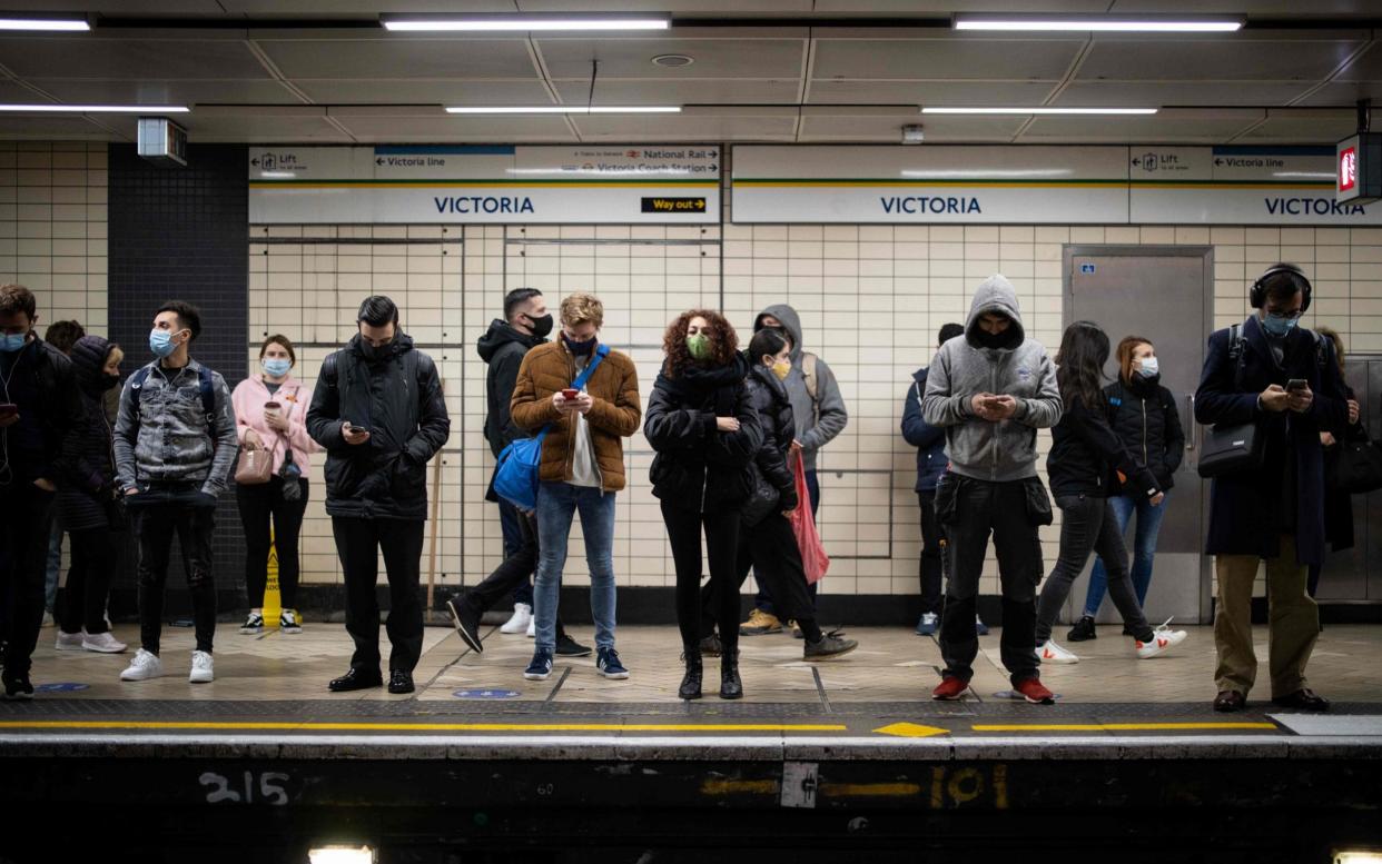 The figures showed that 56 per cent of working adults reported travelling to work during the second national lockdown - Tolga Akmen /AFP