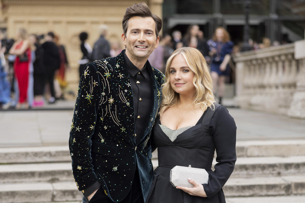 David Tennant, left, and Georgia Tennant pose for photographers upon arrival at the Olivier Awards on Sunday, April 14, 2024, in London. (Photo by Vianney Le Caer/Invision/AP)