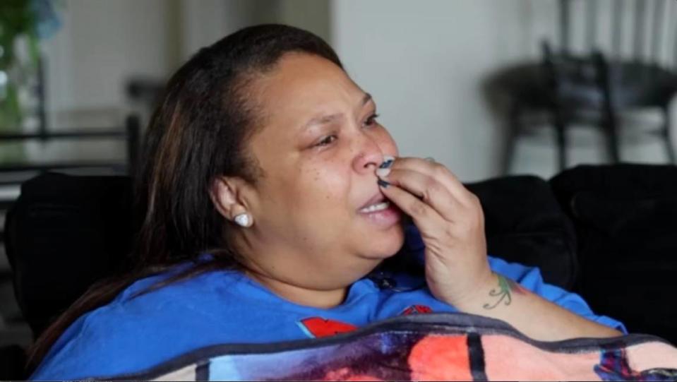 An emotional Tiffani Holloway talks about her grandson, Karter, 5, who died on Jan. 1 after being admitted to the hospital after being assaulted and abused. Karter’s father, Amir Hines, has been arrested and charged with murder.