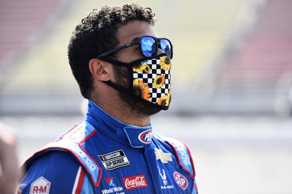 NASAR driver Bubba Wallace, driver of the #43 Victory Junction Chevrolet.