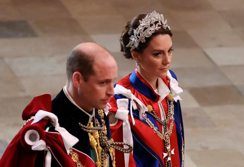 威廉王子也在演講中隻字未提卡蜜拉王后。（AP）