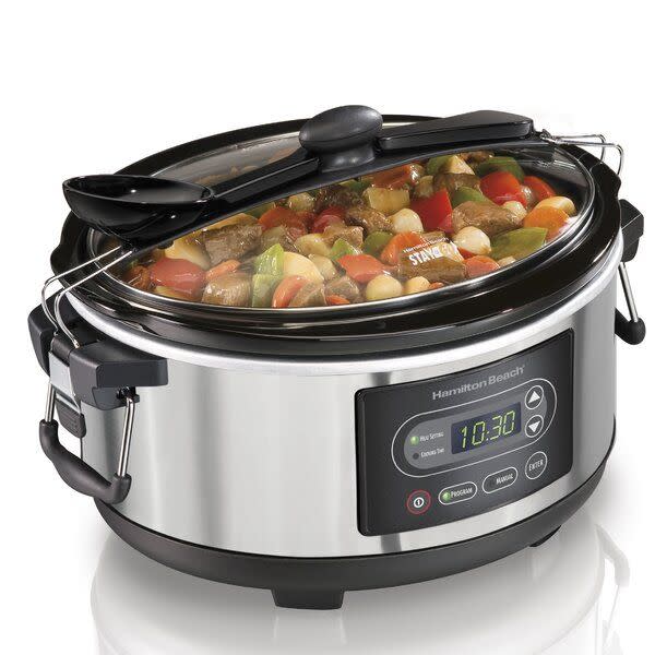 9) Hamilton Beach 5-Qt. Stay or Go Programmable Stay or Go Slow Cooker