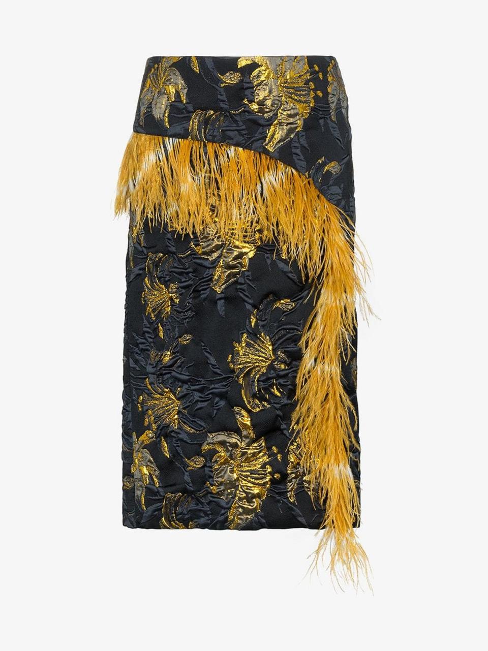 Dries Van Noten floral feather skirt (£760)