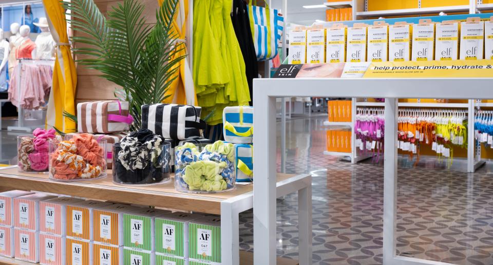 Target is creating colorful beach-themed destinations within some of its stores for summer.