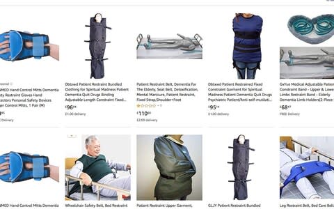 Some of the restraint equipment for sale on Amazon