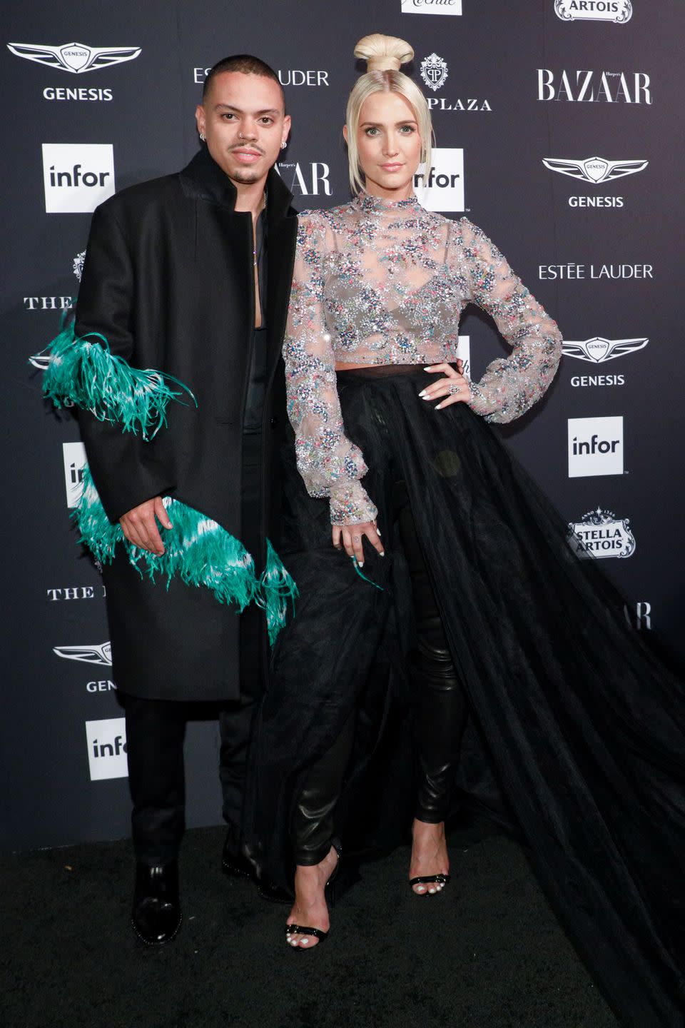 <p>Evan Ross and Ashlee Simpson </p>