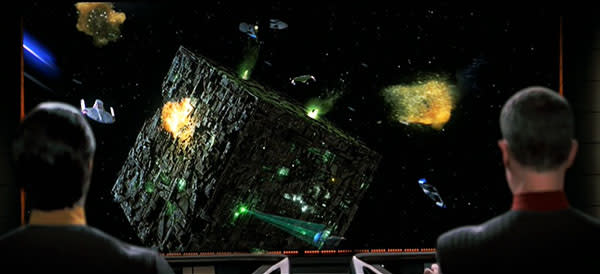 The Borg attack Earth in Star Trek: First Contact.