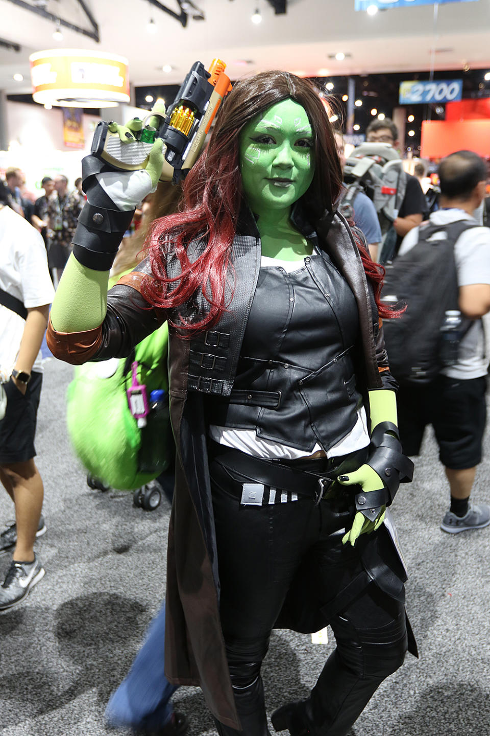 <p>Cosplayer dressed as Gamora from <i>Guardians of the Galaxy</i> at Comic-Con International on July 21, 2018, in San Diego. (Photo: Angela Kim/Yahoo Entertainment) </p>