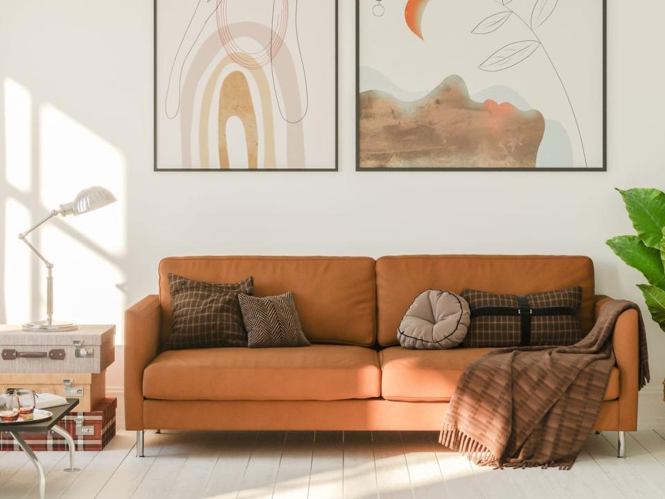 Earthy orange couch