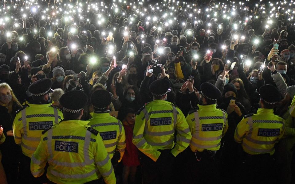 Sarah Everard vigil - Justin Tallis/AFP