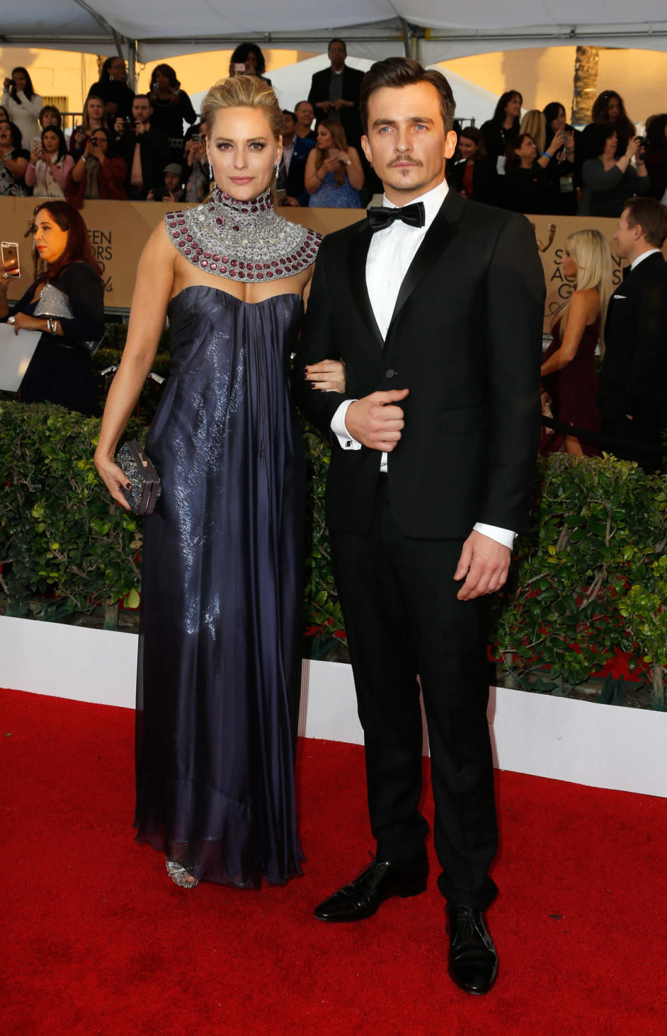 Aimee Mullins and actor Rupert Friend at the 22nd Annual Screen Actors Guild Awards at The Shrine Auditorium on January 30, 2016 in Los Angeles, California.