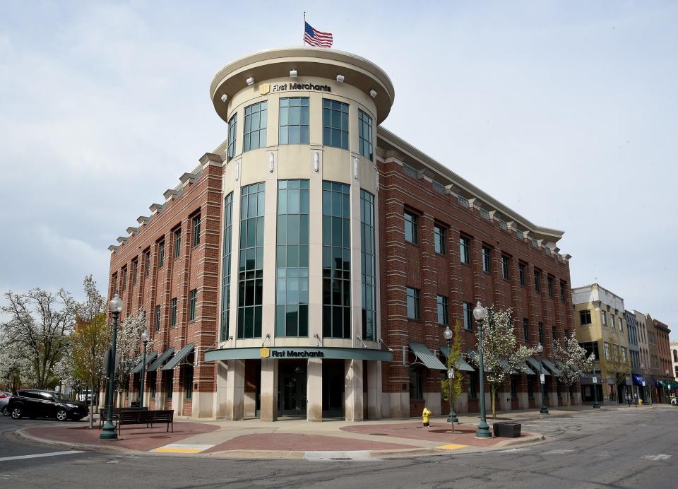 First Merchants Bank in downtown Monroe is pictured Wednesday.