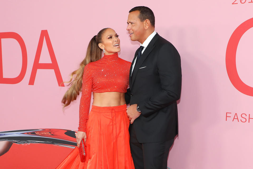 NEW YORK, NY - JUNE 03:  Jennifer Lopez and Alex Rodriguez attend the 2019 CFDA Awards at The Brooklyn Museum on June 3, 2019 in New York City.  (Photo by Taylor Hill/FilmMagic)