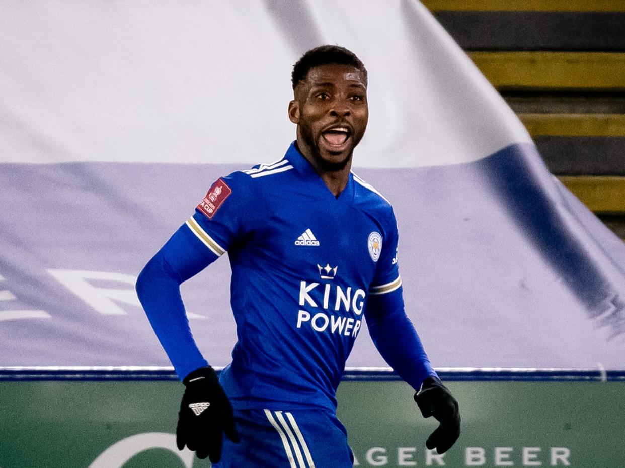 Leicester striker Kelechi Iheanacho (Manchester United via Getty Images)