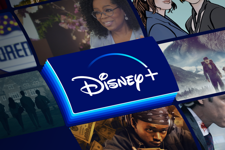  A screenshot of the Disney Plus logo surrounded by logos of its TV shows 