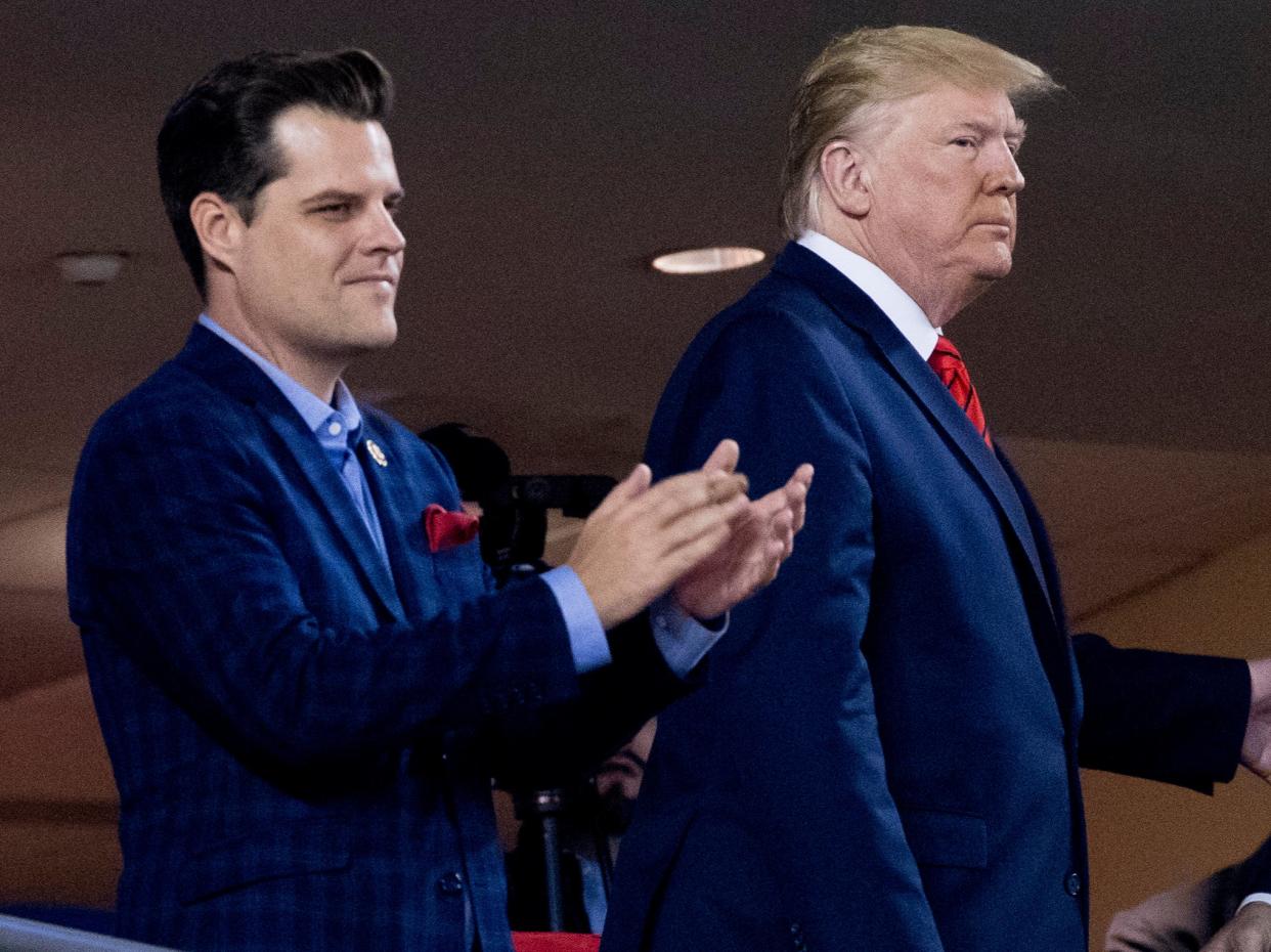 <p>Donald Trump has spoken out in support of Matt Gaetz</p> (AP)