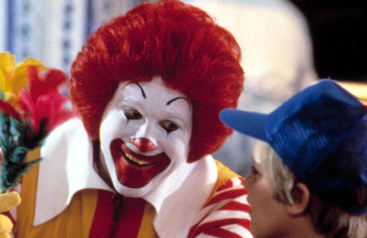 Squire Fridell as Ronald McDonald in the infamous 1988 kids movie <em>Mac and Me.</em> (Photo: Courtesy Everett Collection)