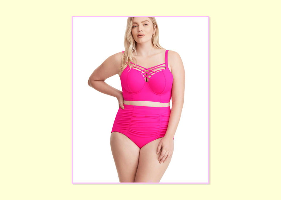 Torrid Push-Up Balconette Top and Ruched High Waist Swim Bottom