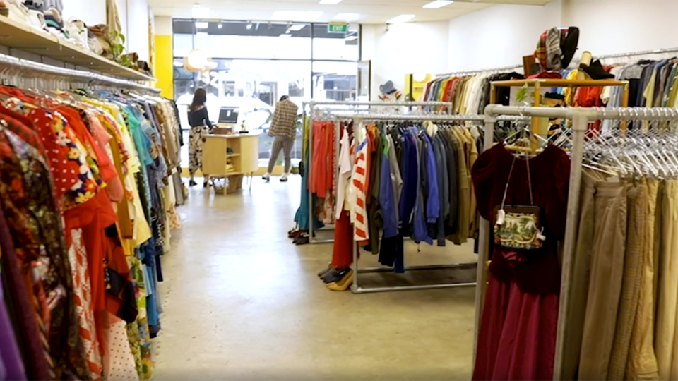 Inside Swop second hand sustainable clothing store