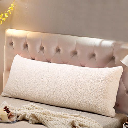 30) Reafort Ultra Soft Sherpa Body Pillow Cover