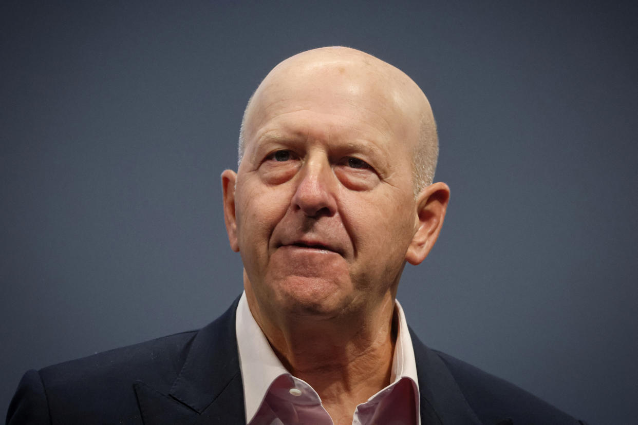 FILE PHOTO: Goldman Sachs CEO David Solomon speaks during the Goldman Sachs Investor Day at Goldman Sachs Headquarters in New York City, U.S., February 28, 2023. REUTERS/Brendan McDermid/File Photo