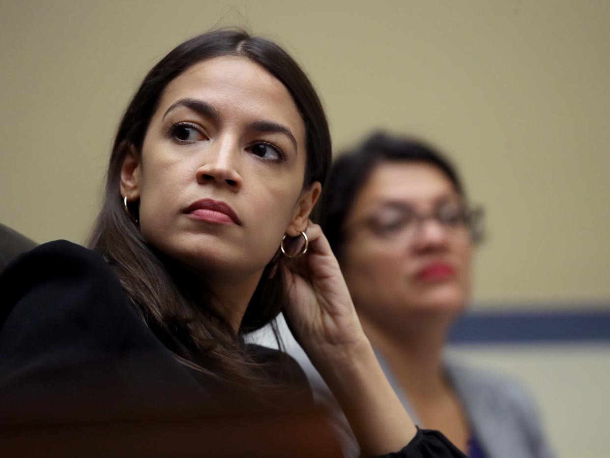 Alexandria Ocasio-Cortez in a Congressional hearing in 2019.