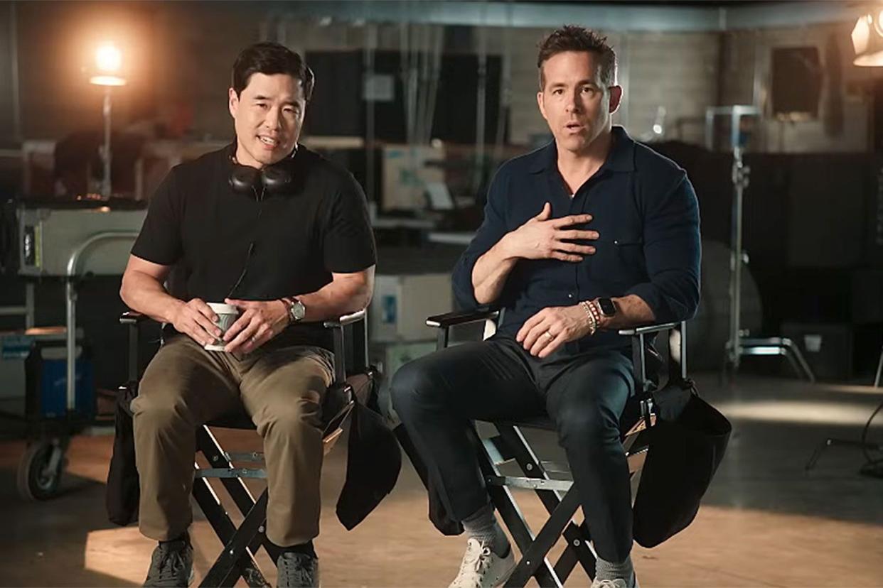 <p>Paramount Pictures</p> Randall Park and Ryan Reynolds.