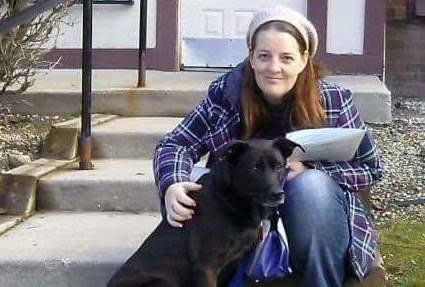 Debra Mejeur and her pup Lola pose for a photo.  / Credit: Steve and Debra Mejeur