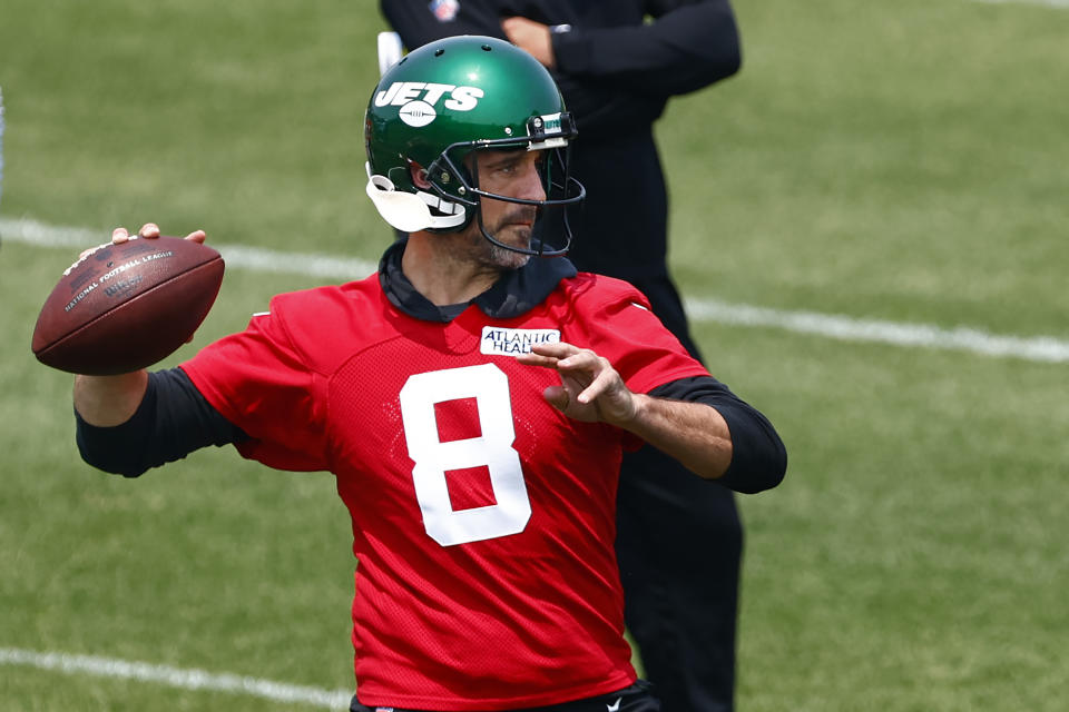  Aaron Rodgers will play his first game in a New York Jets uniform on Aug. 3. (Photo by Rich Schultz/Getty Images)