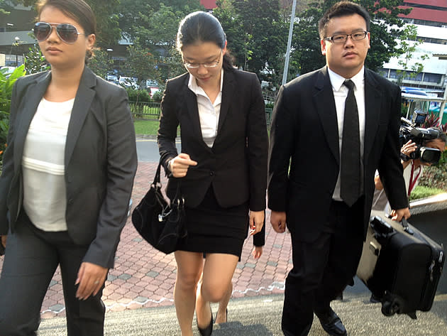 Darinne Ko arrives at the Subordinate Courts on Tuesday, 15 January 2013. (Yahoo! photo)